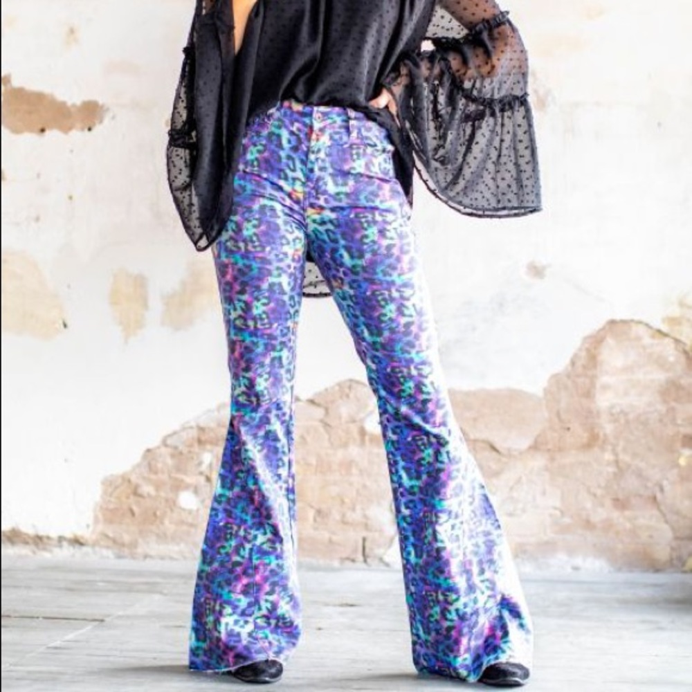Colorful Leopard Bell Bottoms